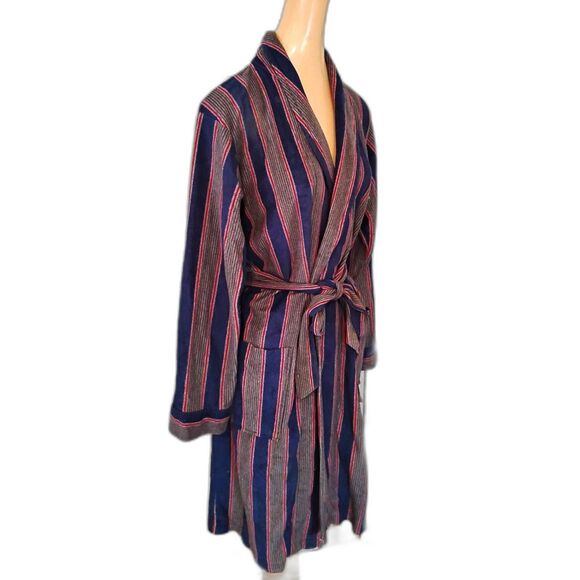 Vintage 1970s Striped Velour Robe from Kmart, Women’s Small 34–36 Bust - Picture 3 of 5